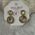 Dual Crystal Drop Earrings – 18K Gold Plated