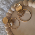 Golden Orbit Pearl Hoop Earrings